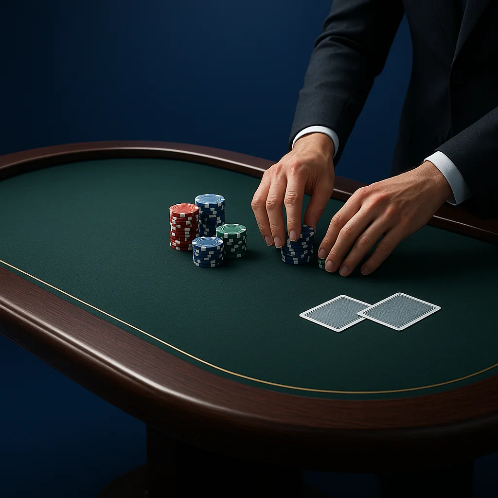 Juego de casino en vivo en un casino con Bitcoin