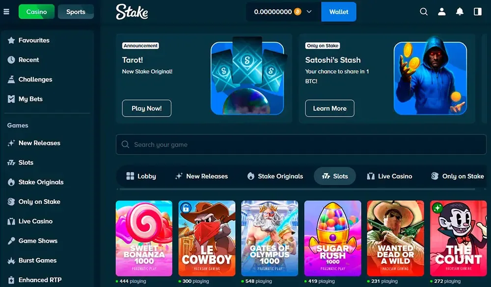 Captura de la oferta de bienvenida de Stake Casino